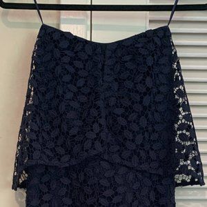 Navy strapless formal dress